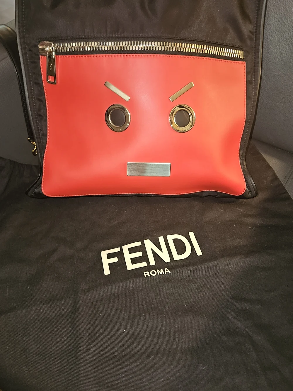 Fendi Faces Nylon Tote Bag W/ Wallet